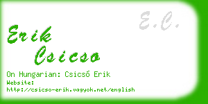 erik csicso business card